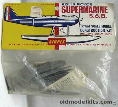 Airfix 1/72 Supermarine S6B (S-6B S.6B) Racer - Bagged with Header, 1391 plastic model kit